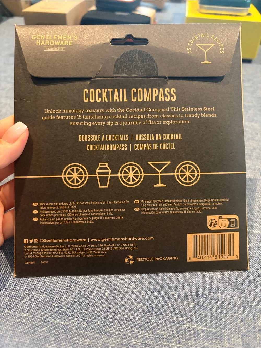🥃 Cocktail Compass & 👢Cowboy Boot Opener Set - Brown Kraft Packaging